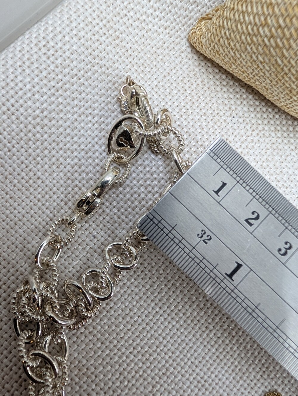 💎 Vintage Judith Ripka Sterling Silver Heart & Key Statement Necklace w/Box Cer - Picture 16 of 16